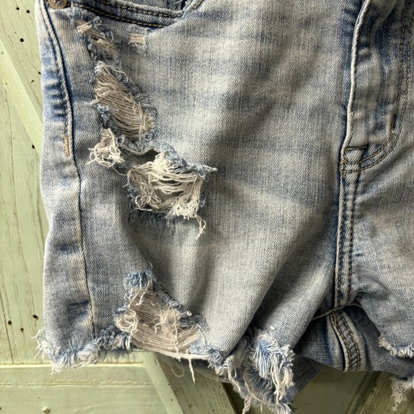 Women's American Eagle 00 Curvy Hi-Rise Shortie Denim‎ Jean Shorts - Picture 6 of 12